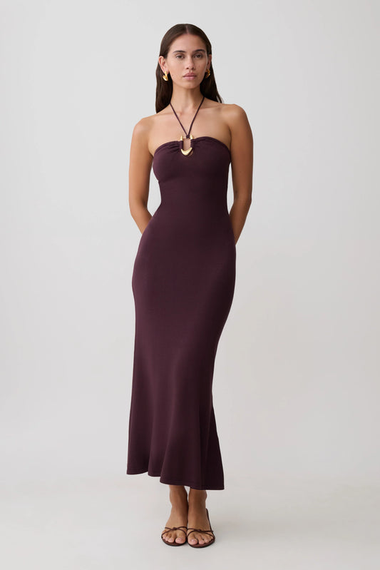 Dimitri Knit Midi Dress Chocolate