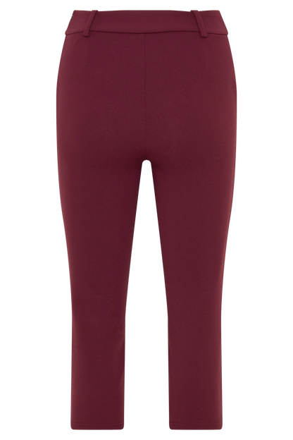 Blanca Stretch Crepe Capri Pants Mahogany