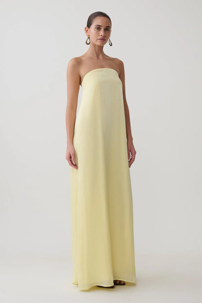 Olivia Strapless Maxi Dress Lemon