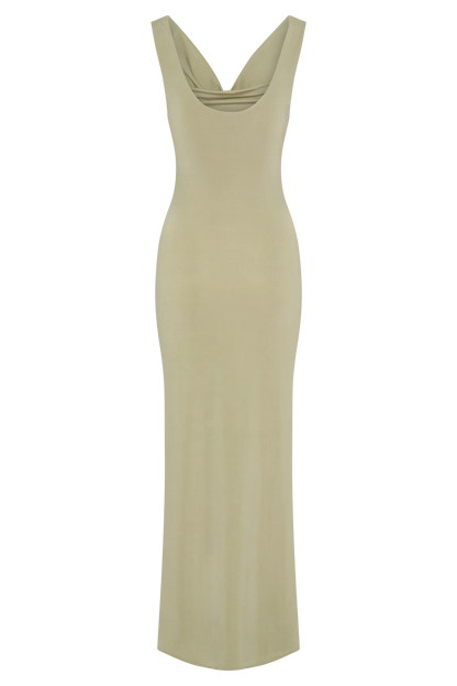 Marta Slinky Cowl Maxi Dress Sage