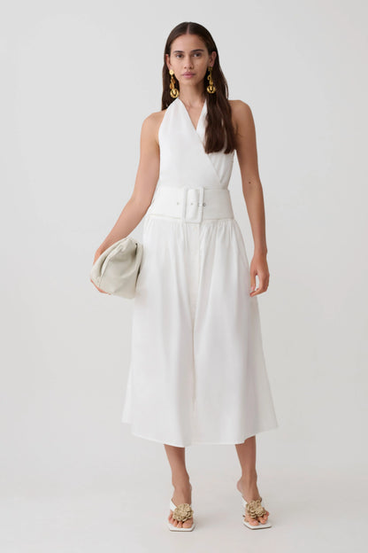 Emery Multi Wear Cotton Midi Dress White