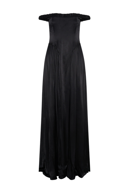 Coco Dropped Waist Maxi Dress Black