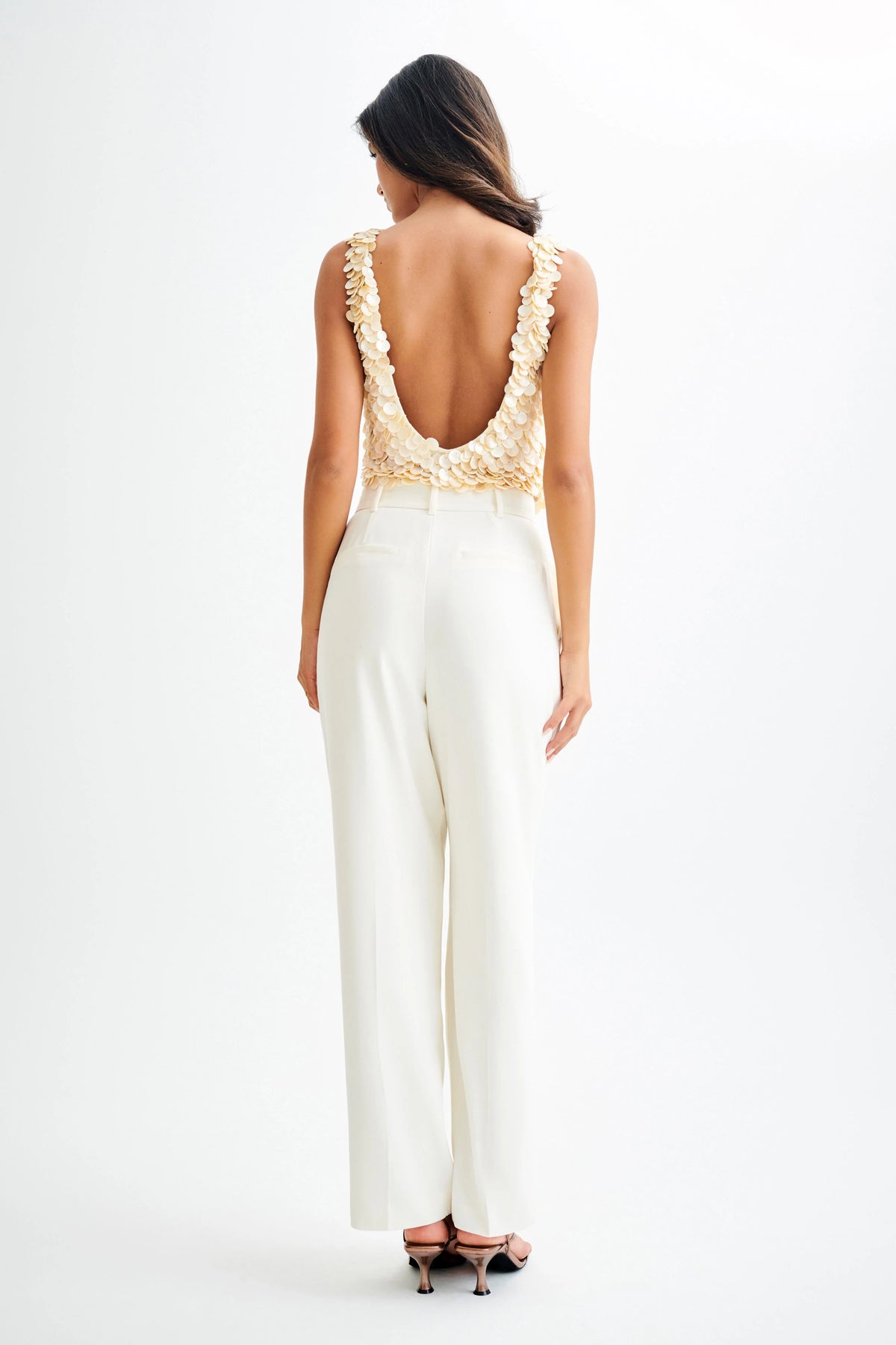 Willow Mother Of Pearl Halter Top Pearl