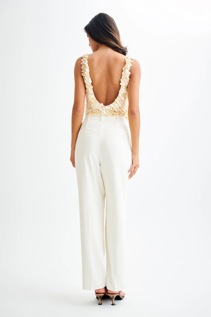 Willow Mother Of Pearl Halter Top Pearl