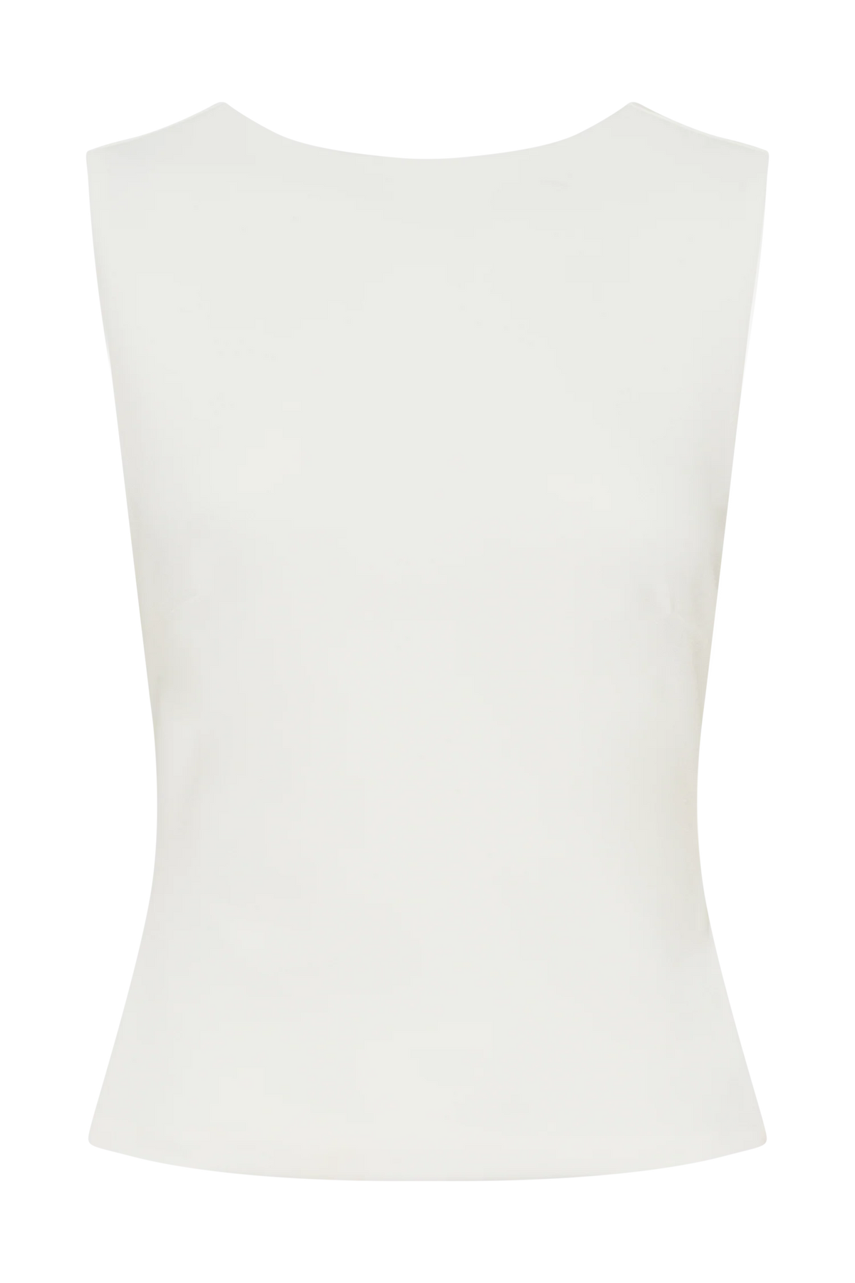 Kyra Open Back Scuba Crepe Top White