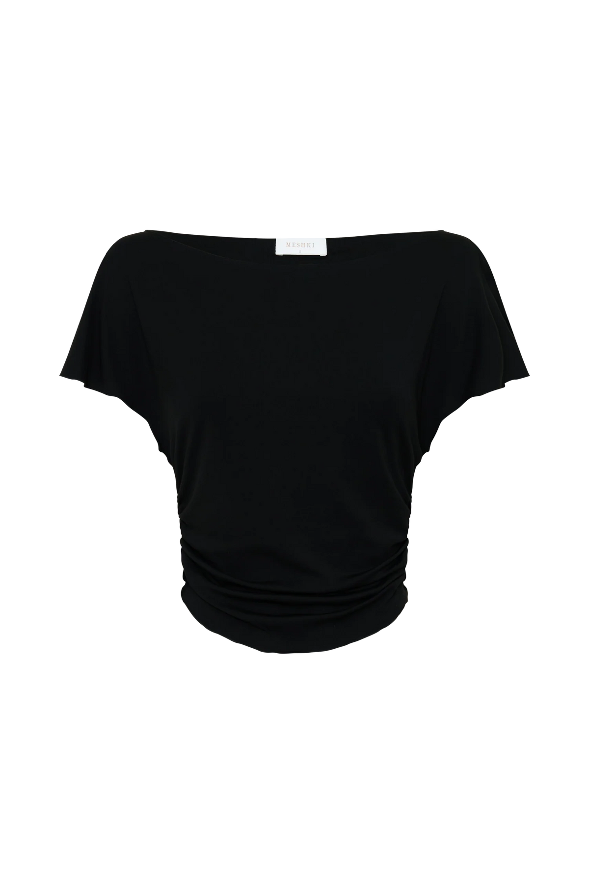 Talise Modal Flounce Short Sleeve Top Black