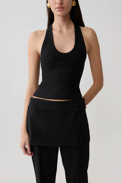 Actress Ribbed Tank Black
