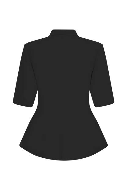 Opal Puff Sleeve Suiting Top Black