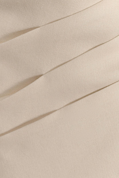 Helena One Shoulder Linen Mini Dress Natural Beige