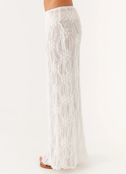Effortlessly Low Rise Maxi Skirt Ivory