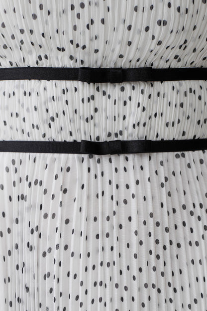 Clarisse Pleated Maxi Dress Polka Dot