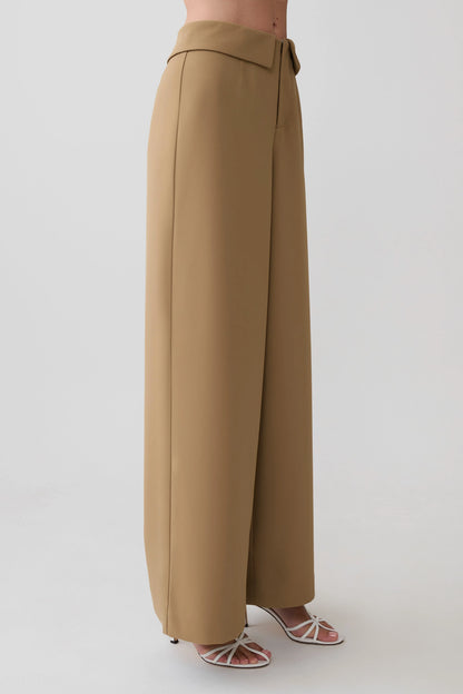 Tanya Wide Leg Suiting Pants Camel