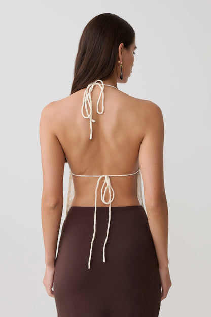 Ambrose Lace Cami Halter Top Ivory