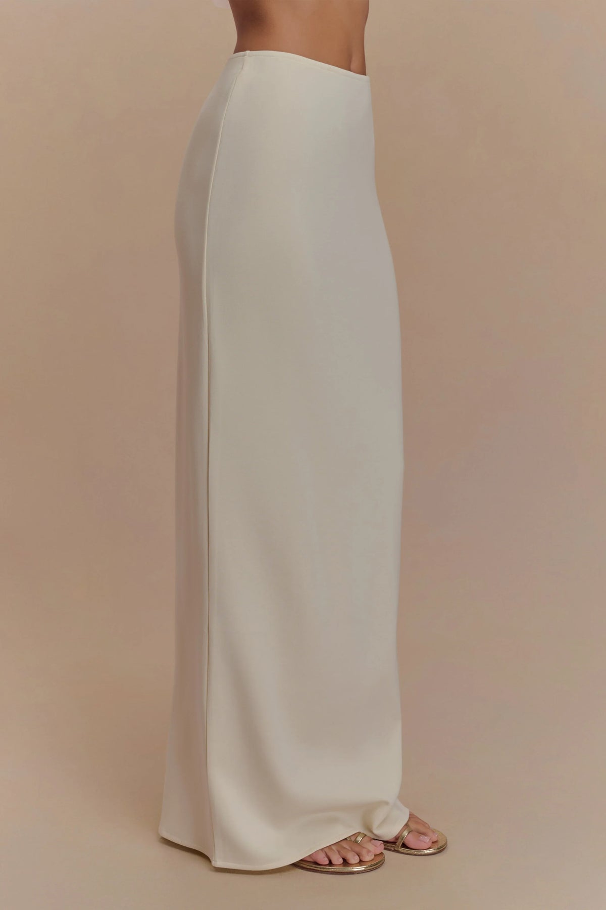 Eris Scuba Jersey Maxi Skirt Ivory