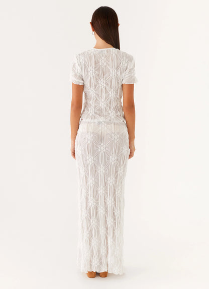 Effortlessly Low Rise Maxi Skirt Ivory