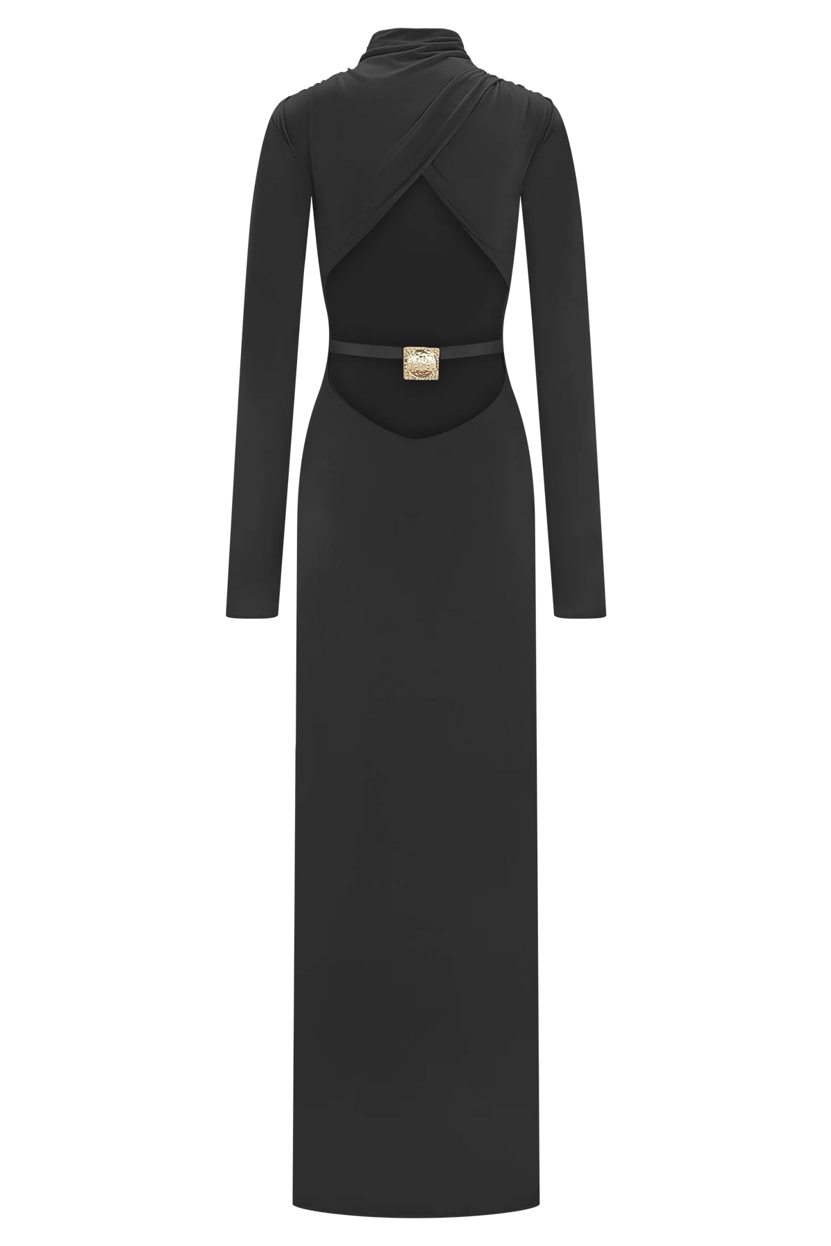 Kiyah Slinky Cut Out Maxi Dress Black