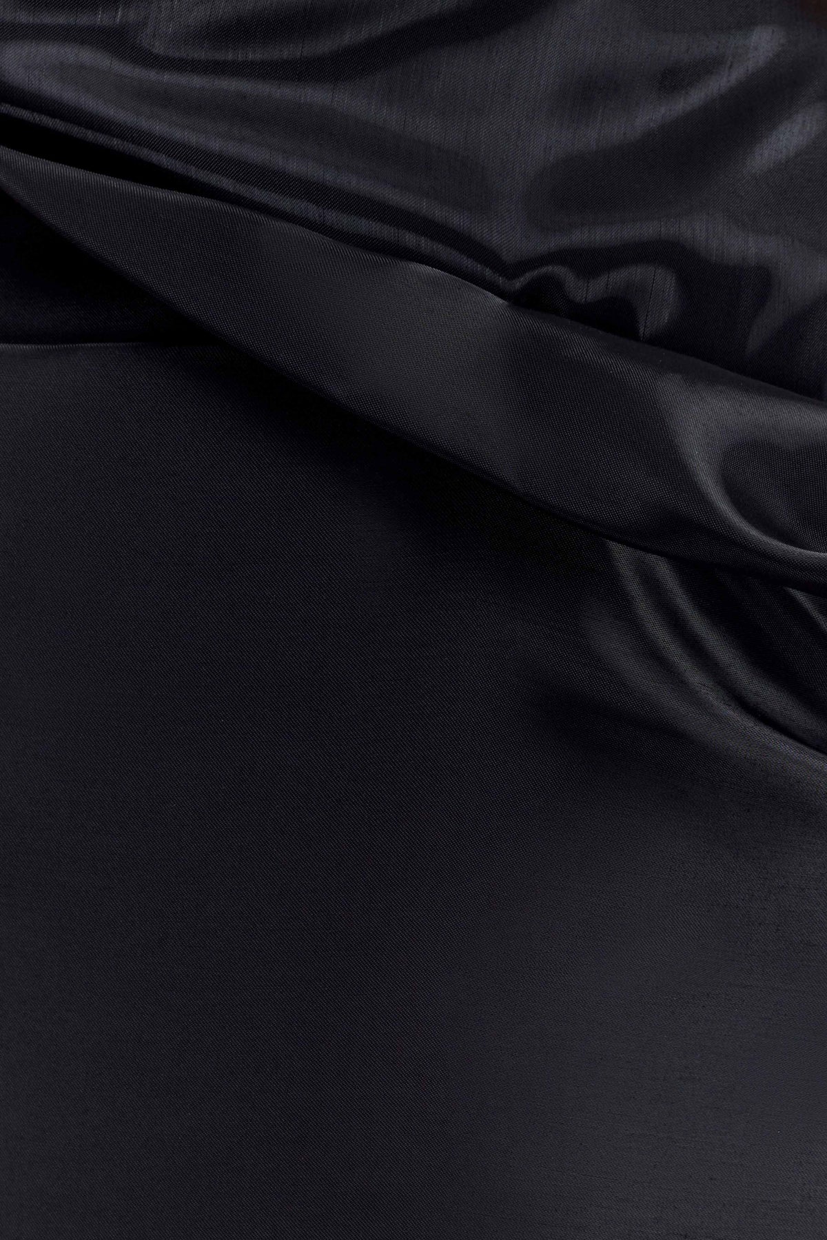 Calliope Strapless Organza Maxi Dress Black
