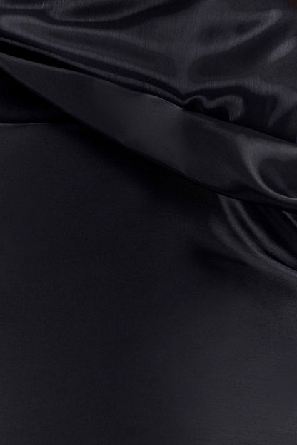 Calliope Strapless Organza Maxi Dress Black