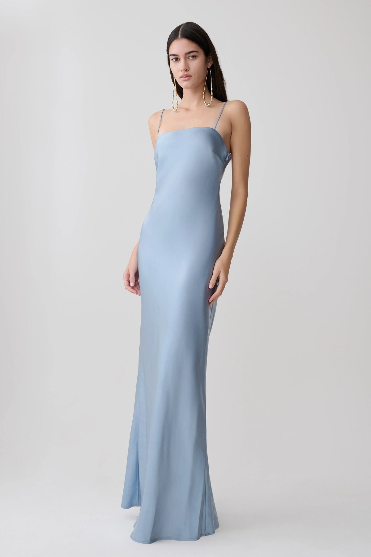 Martinne Chiffon Cape Maxi Dress Arctic Blue
