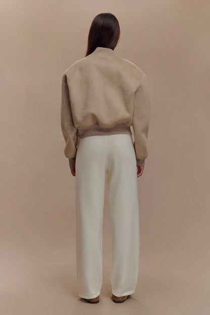 Rudy Suede Bomber Jacket Sand
