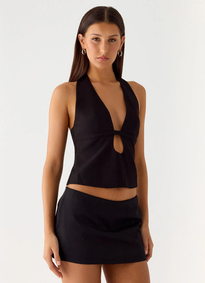 Mirna Halter Top Black