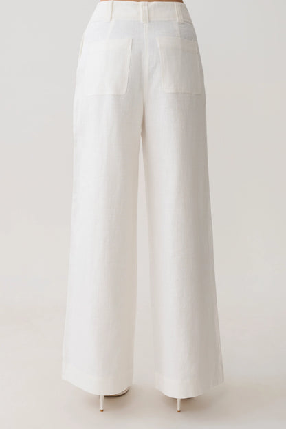 Brielle Straight Leg Pant White