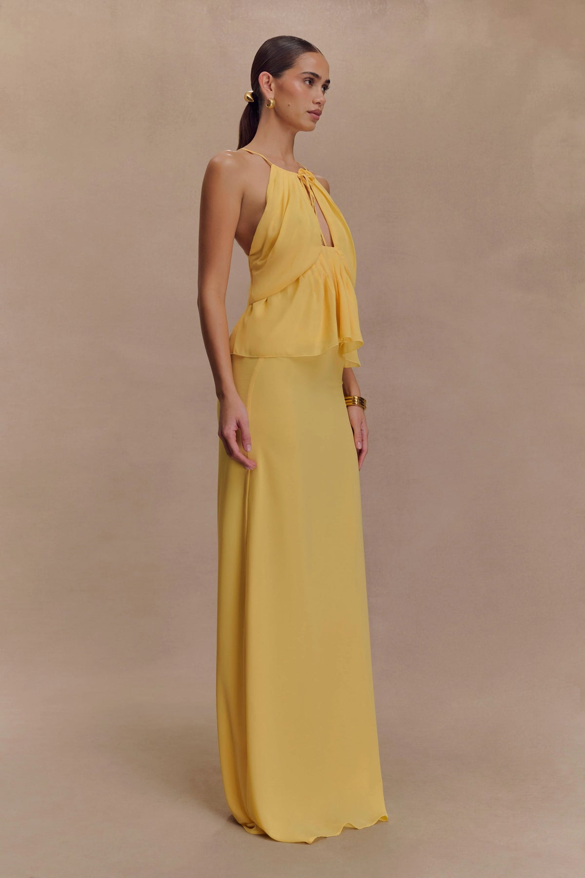 Korra Chiffon Halter Top Butterscotch