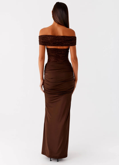 Either Way Maxi Dress Chocolate