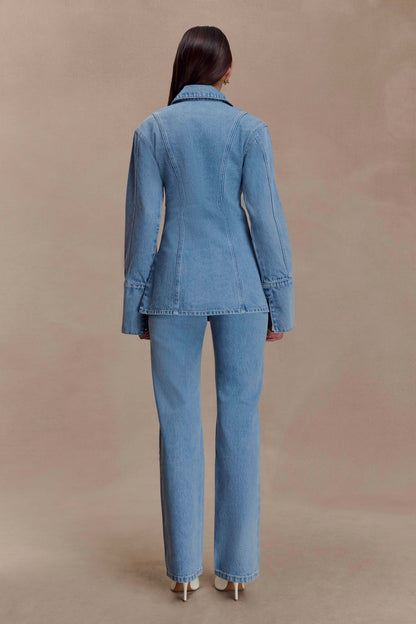 Janine High Waisted Straight Leg Jeans Classic Blue