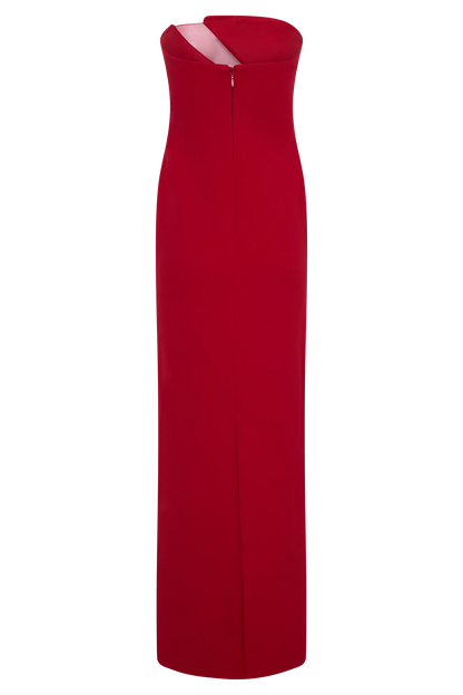 Lianne Strapless Maxi Dress Red