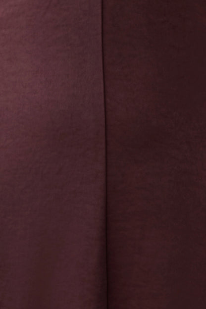 Myla Draped Shoulders Satin Maxi Dress Chocolate