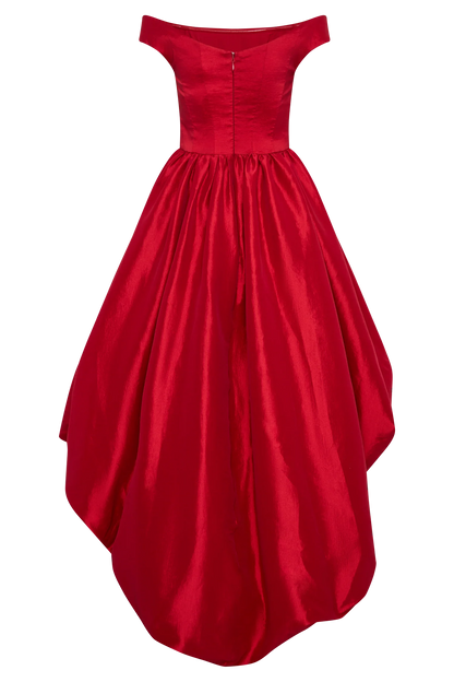 Amelia Bubble Maxi Dress Ruby Red