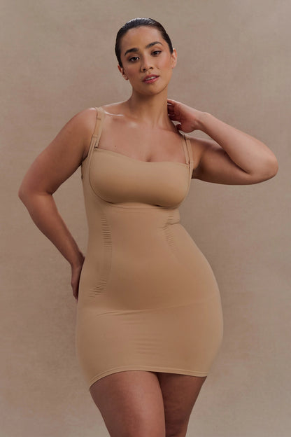 Jocelyn Backless Shapewear Mini Dress Beige