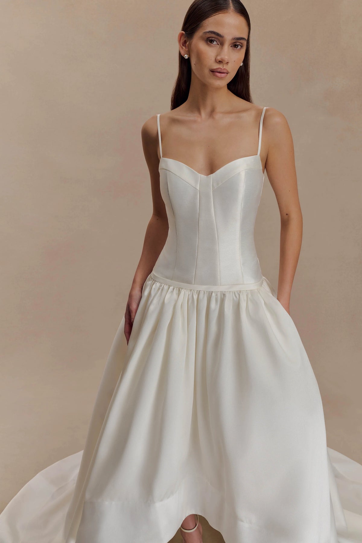 Carol Taffeta Maxi Gown Ivory