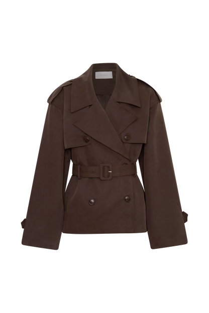 Alden Short Trench Jacket Chocolate