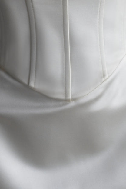Isabel Satin Corset Mini Dress White