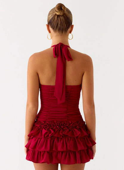 Someone Else Halter Top Dark Cherry