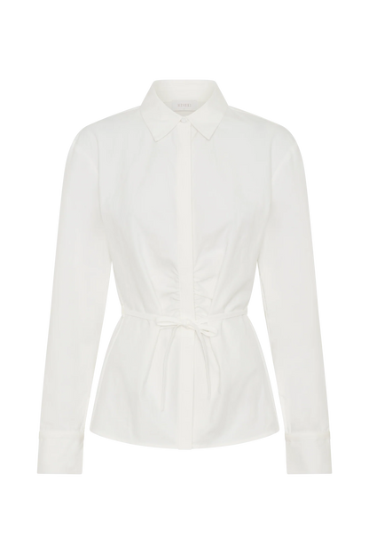 Millie Tie Back Cotton Shirt White