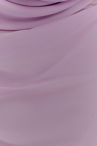 Daria Draped Chiffon Maxi Dress Light Lilac