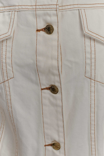 Kirra Cinched Denim Jacket White