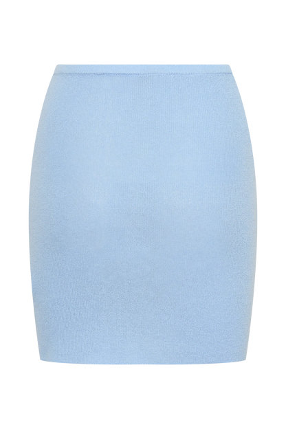 Loura Mid Rise Knit Mini Skirt Cornflower Blue