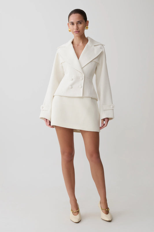 Elara Suiting Mini Skirt Ivory