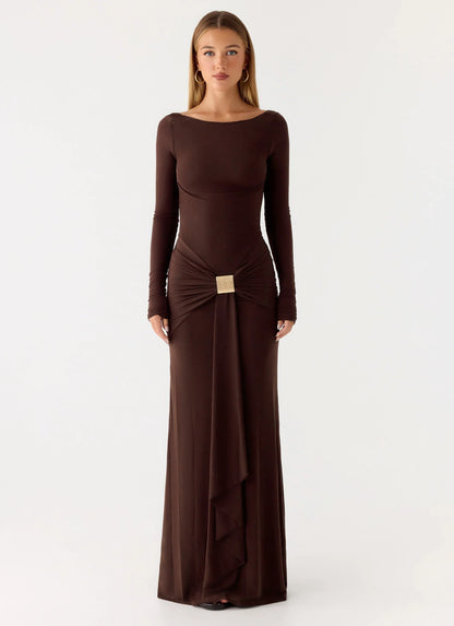 Dray Maxi Dress Chocolate