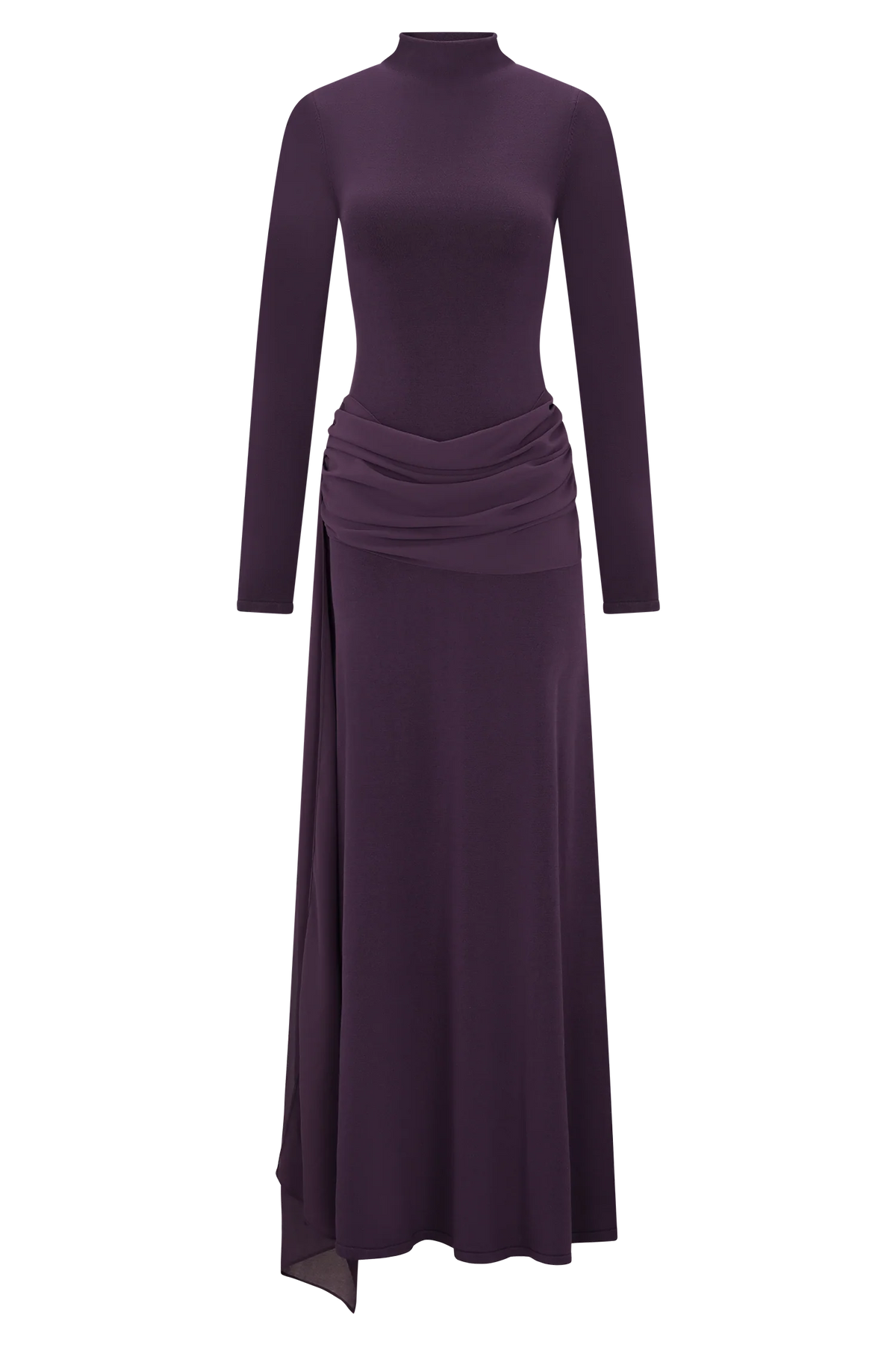 Grayson Knit Chiffon Maxi Dress Plum