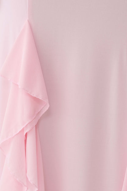 Etta Ruffle Slinky Maxi Dress Pale Pink