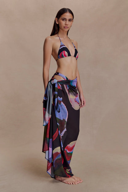 Evie Chiffon Sarong Multi Fluid Reverie Print