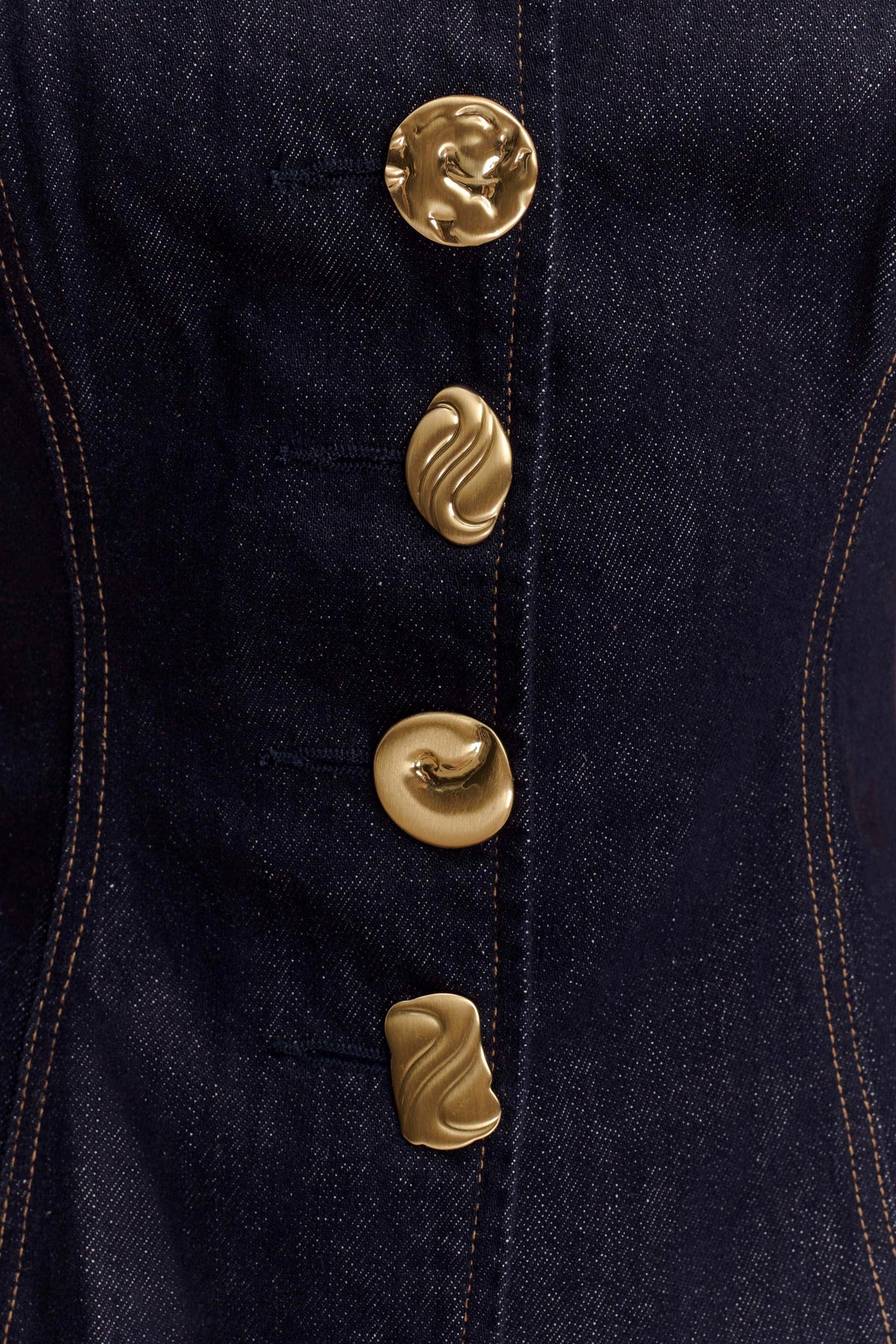 Neve Sleeveless Buttoned Denim Top Washed Indigo Blue