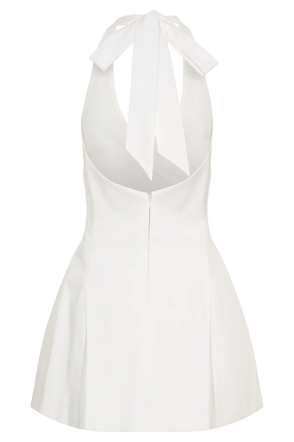 Nelly Halter Neck Cotton Mini Dress White