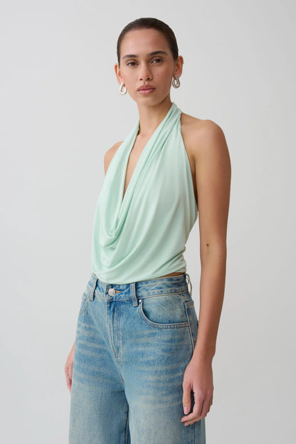 Huyen Cowl Front Modal Top Mint