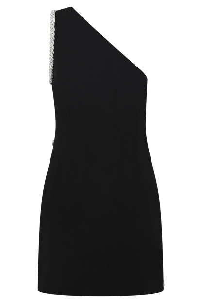 Eleonora Diamante Trim Mini Dress Black